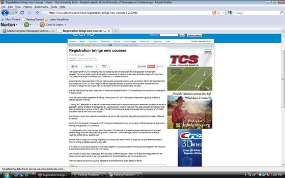 Media Samples: Newspaper Articles