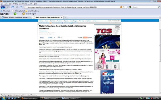 Media Samples: Newspaper Articles