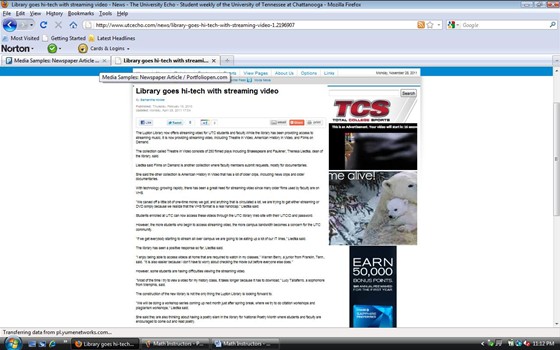 Media Samples: Newspaper Articles